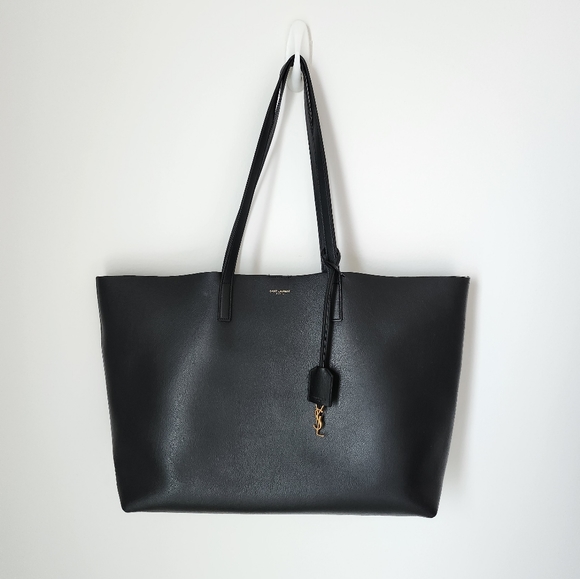 Saint Laurent Bags Saint Laurent Ysl Shopping Tote In Black Supple